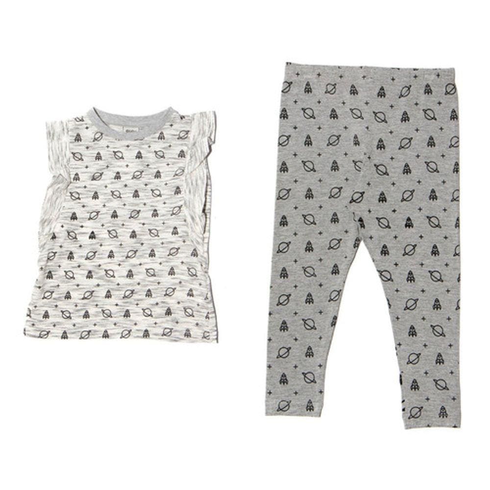 Kit 2 peças - Blusa E Legging Infantil Pistol Star