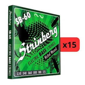 Kit 15 Encordoamento Strinberg Para Contra Baixo SB60 - 6 Cordas