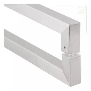 Puxador Inox Quadrado p/ Portas Pivotantes 32MM Tamanho 80 CM Escovado