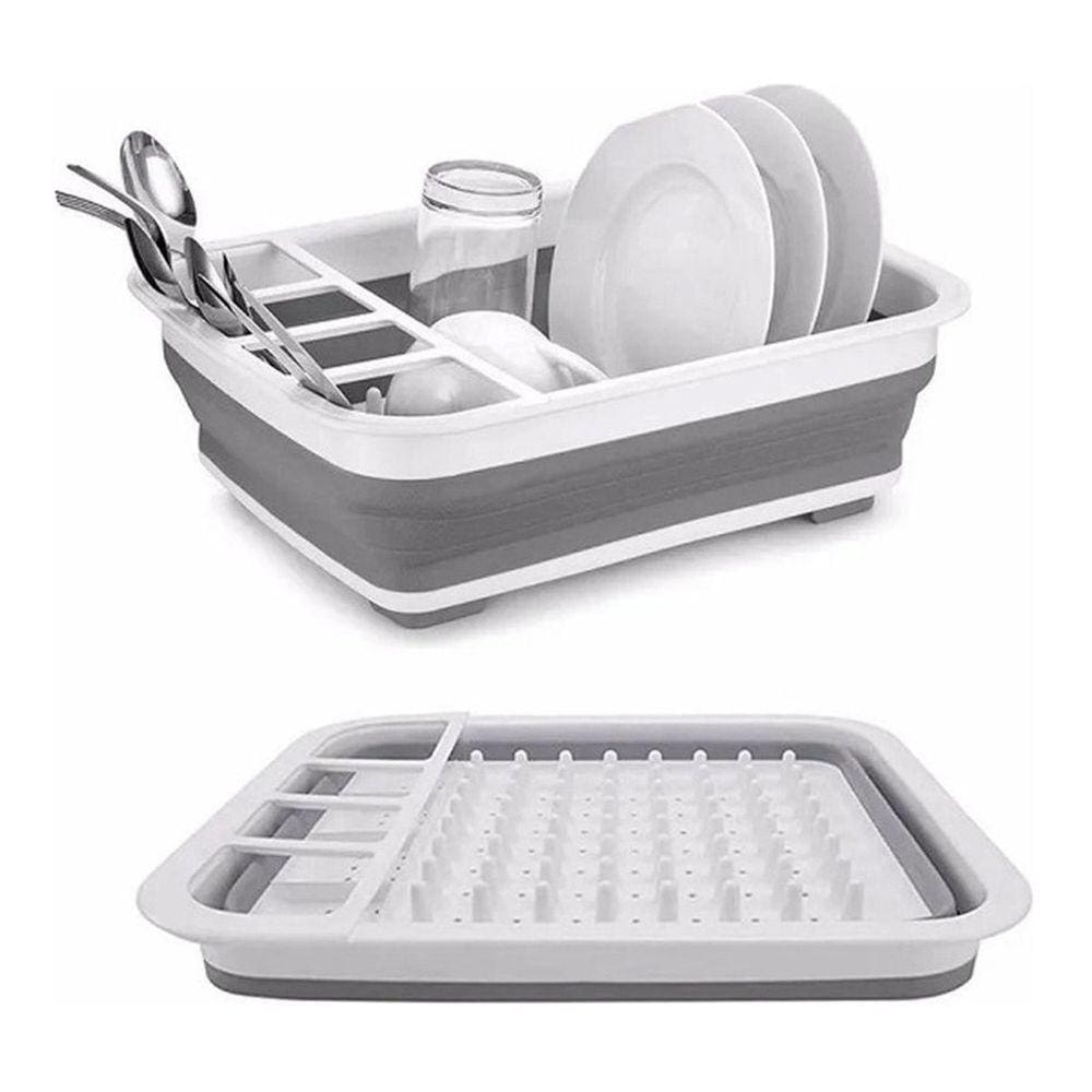 Escorredor De Louça Secador Cozinha Prato Silicone Retrátil