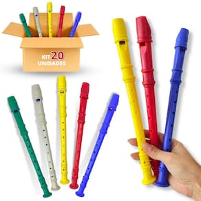 Kit 20 Flauta Doce Infantil Instrumento De Brinquedo