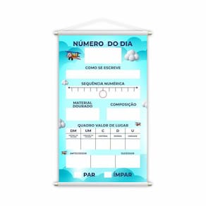 Banner Número Do Dia Matemática Pedagógico Escolar 60X40Cm