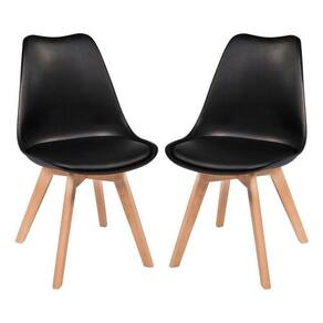 Kit C/2 Cadeiras Leda - Charles Eames, Saarinen Wood Com Alm