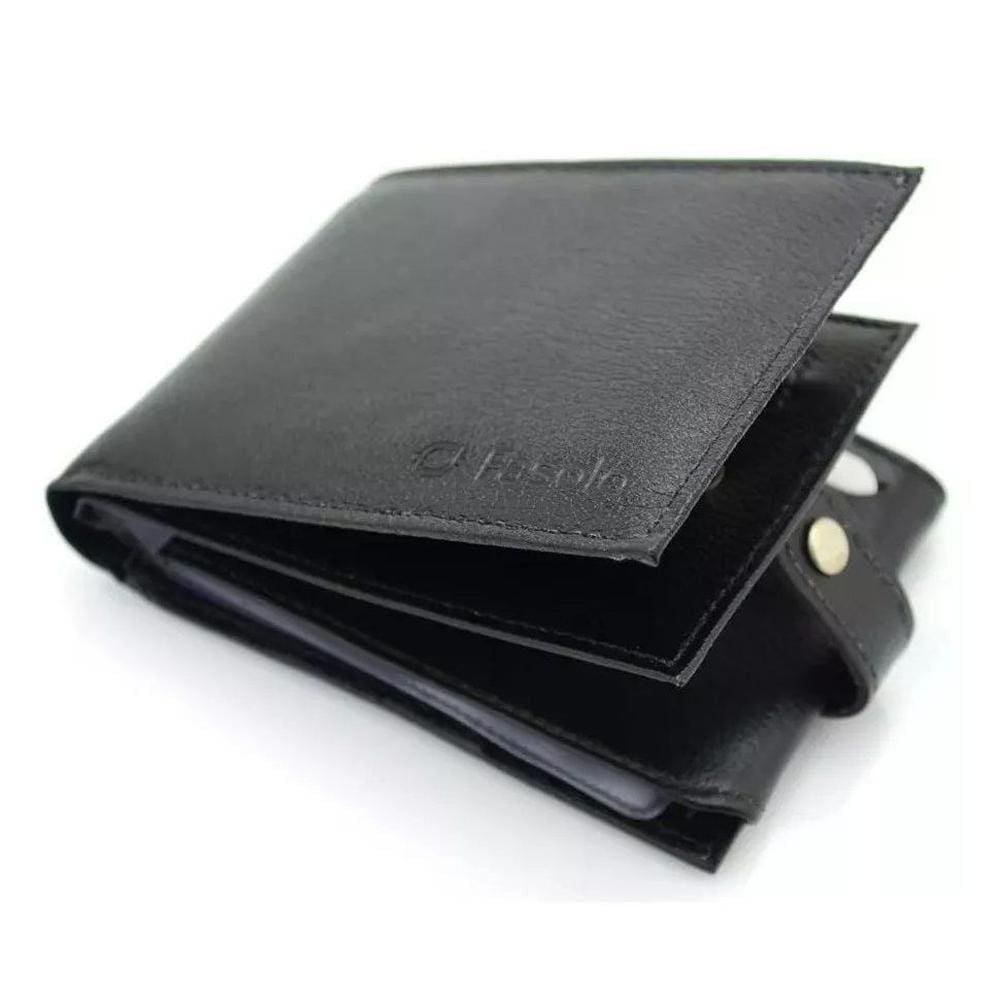 Carteira Masculina Couro Fasolo Com Porta Cheques H015-033