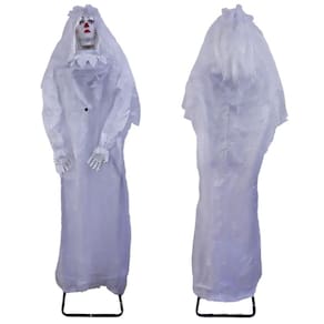 Boneco Noiva Fantasma Decoração Halloween com Som e Luz