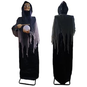 Boneco Bruxa Vidente Decoração Halloween com Som e Movimento