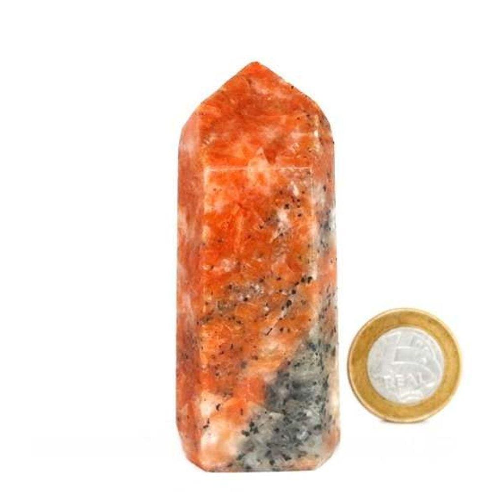 Ponta Calcita Laranja Natural Sextavado 40 a 60 mm Tipo A