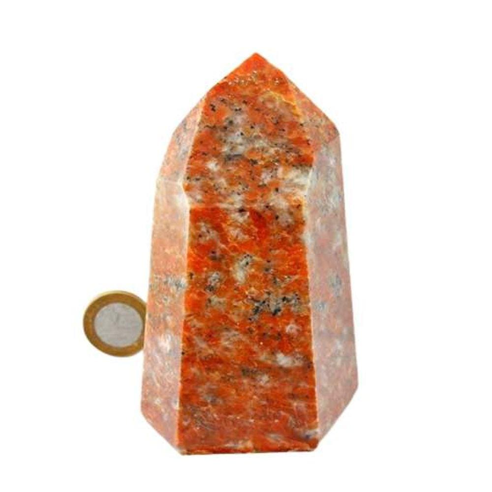 Ponta Calcita Laranja Natural Sextavado 10 a 12 cm Tipo A