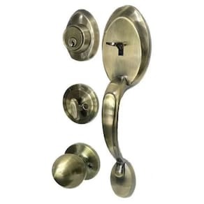 Fechadura Retrô Blim Blim Antique Ouro Velho Externa Colonial