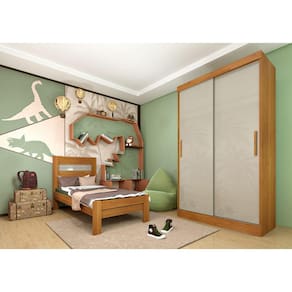 Guarda Roupa Solteiro 2 Portas 2 Gavetas - Firenze-Cinamomo - Tcil Móveis