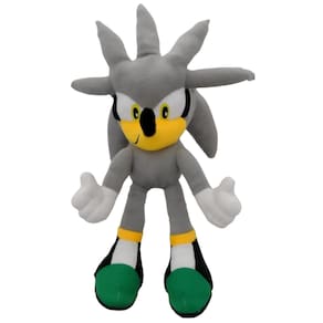 2 Bonecos Pelúcia Turma Do Sonic Shadow + Silver Personagens