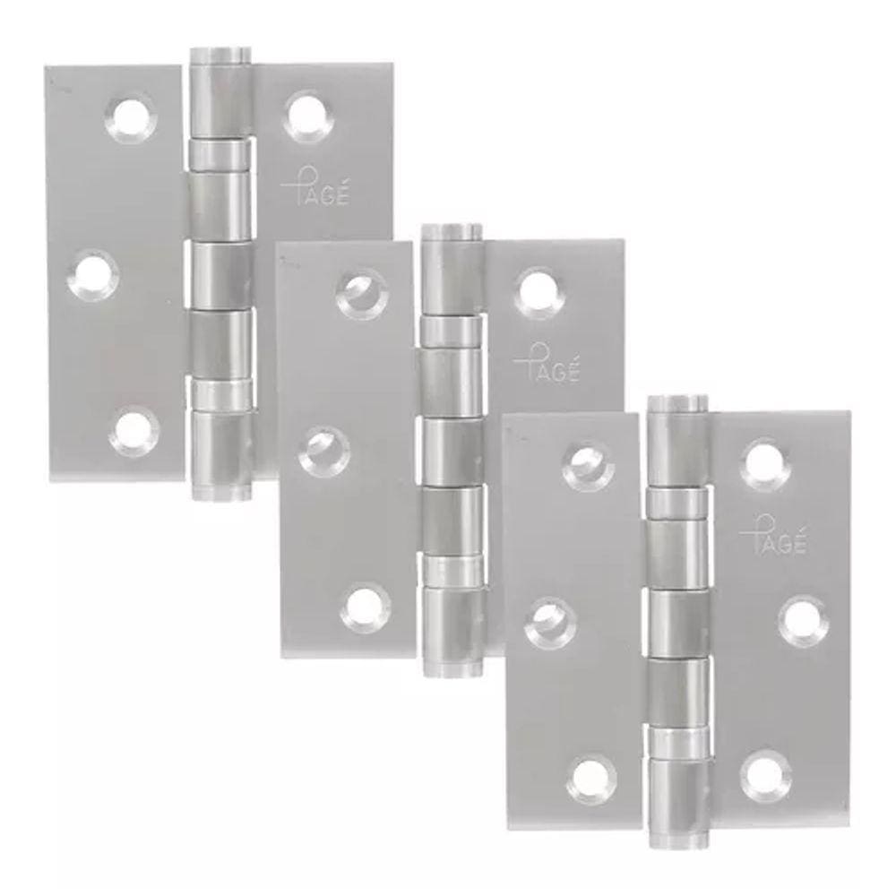 Dobradiça Cromada - Porta Com Rolamento - Até 25kg 3 Peças