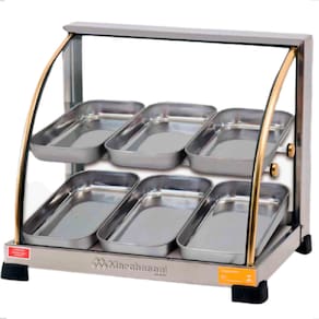 Estufa De Salgados Vitrine Expositora 6 Bandejas Dupla Inox