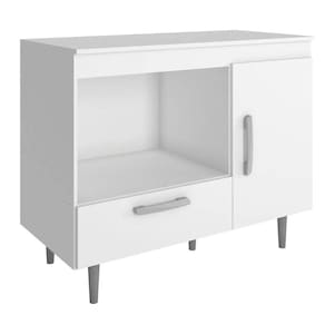 Balcão de Cozinha Multiuso 1 Porta 1 Gaveta Cor Branco - Poliman Móveis