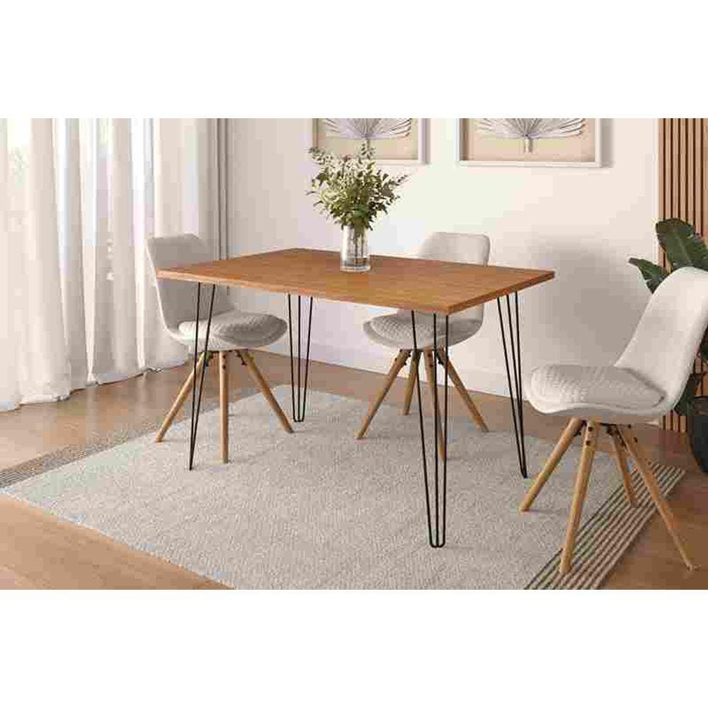 Mesa De Jantar Retangular 120 X 80 Mdp Pé De Ferro Ametista Rede Móveis
