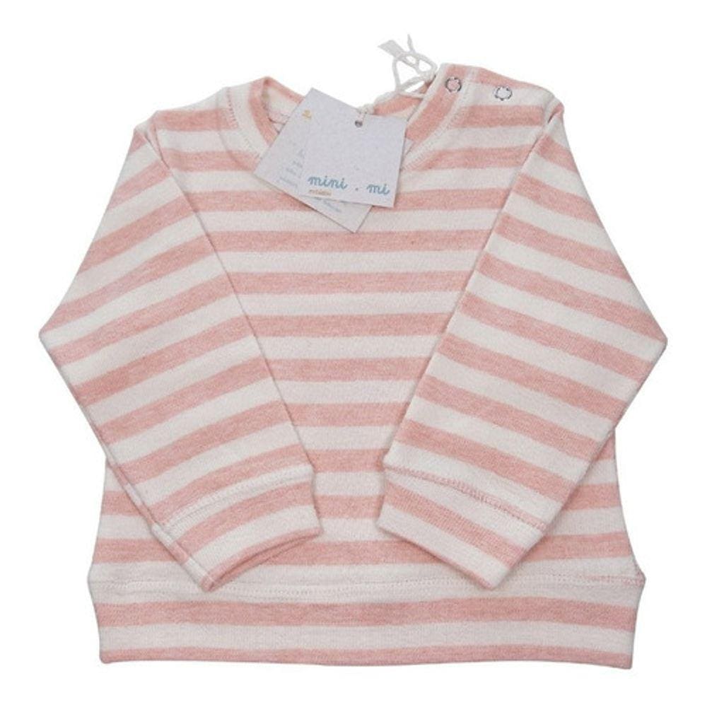 Blusa Bebê 100% algodão manga Longa Rosê Mini.mi Estúdio