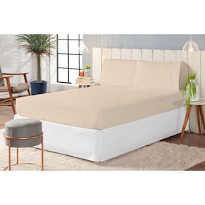 Roupa de Cama de Solteiro 2 pç Lençol Laura Percal de Microfibra Liso Ponto Palito