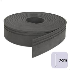 Rodapé Moldura Autocolante Eva Flexível 7Cm 10 Metros Cinza