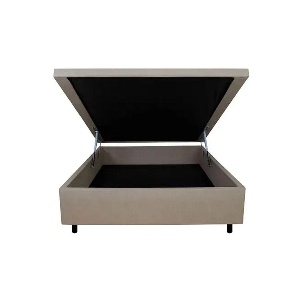 Base Baú Casal corino bege SoftFlex viúva