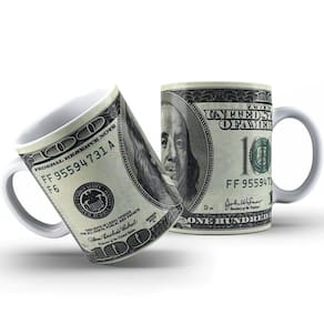 Caneca Dollar Americano Decoração - Caneca de Dolar