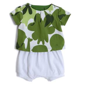 Conjunto - Short e Camiseta - Bebê 100% algodão Elos Verde Green