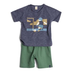 Conjunto - Short e camiseta - infantil algodão Futebol Green