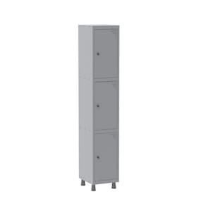 Armário Roupeiro 3 Portas Aço GRP 51/3 Cinza/Laranja Picasso
