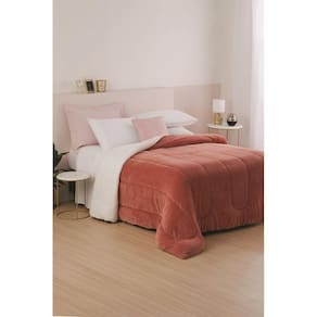 Coberdrom Dupla Face Liso Casal Canvas Rosa 220X240M Lepper