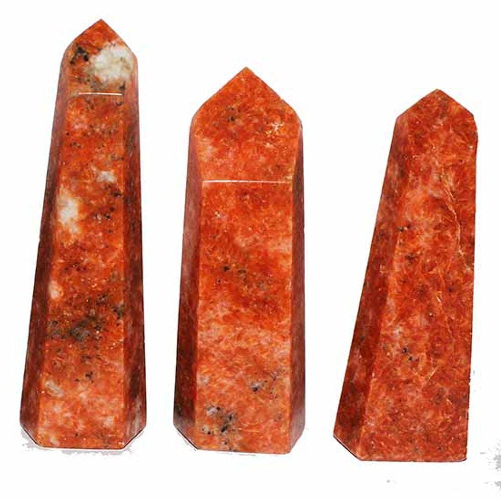 Ponta Calcita Laranja Natural Sextavado 12 a 15 cm Tipo A