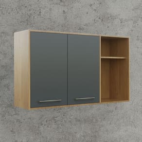 Armário Aéreo para Cozinha 2 Portas 2 Nichos 120 cm Áustria Valdemóveis