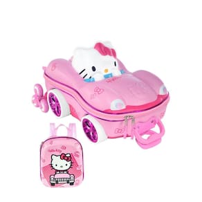 Kit Mochila De Rodinhas E Lancheira 3D Hello Kitty Carro