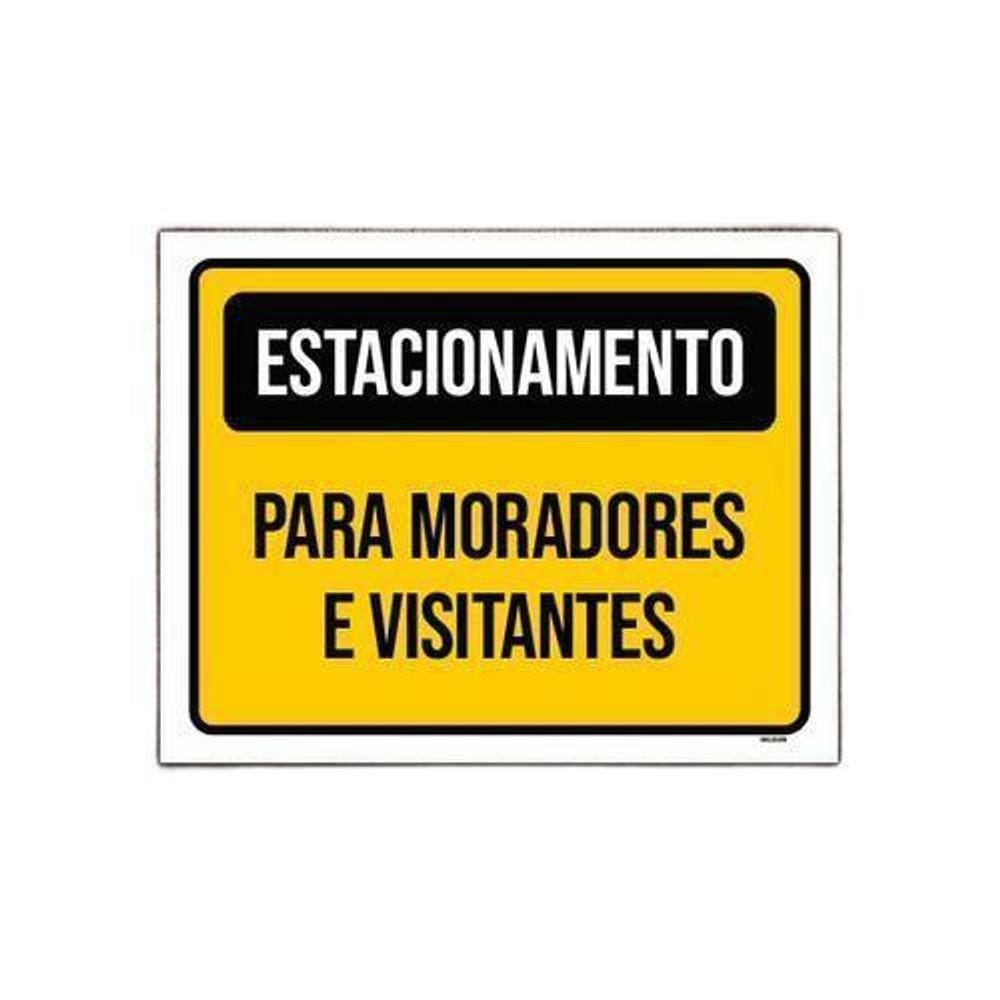 Placa Estacionamento Moradores Visitantes 18X23Cm