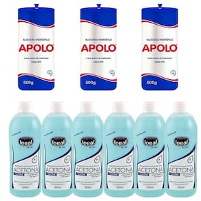 Kit Algodão Hidrófilo + Removedor De Esmalte 500Ml