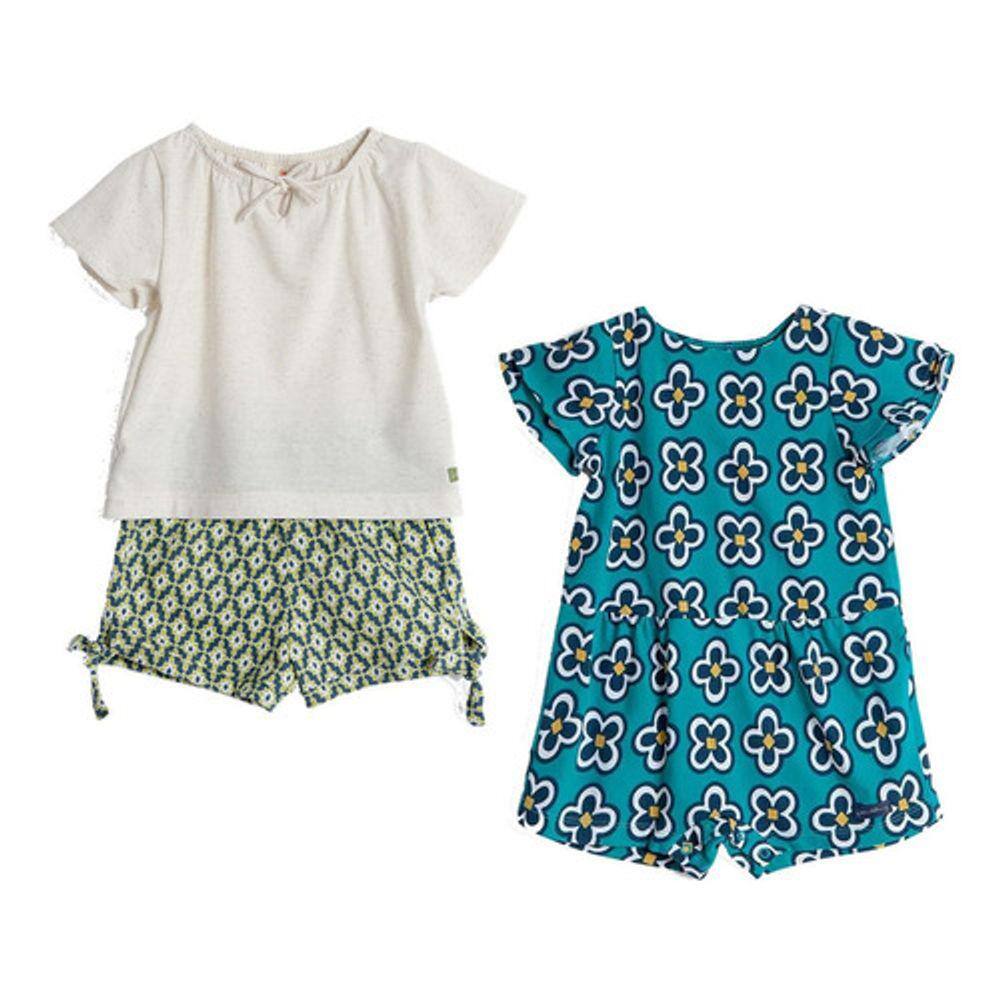 Conjunto e Vestido Infantil Algodão Green