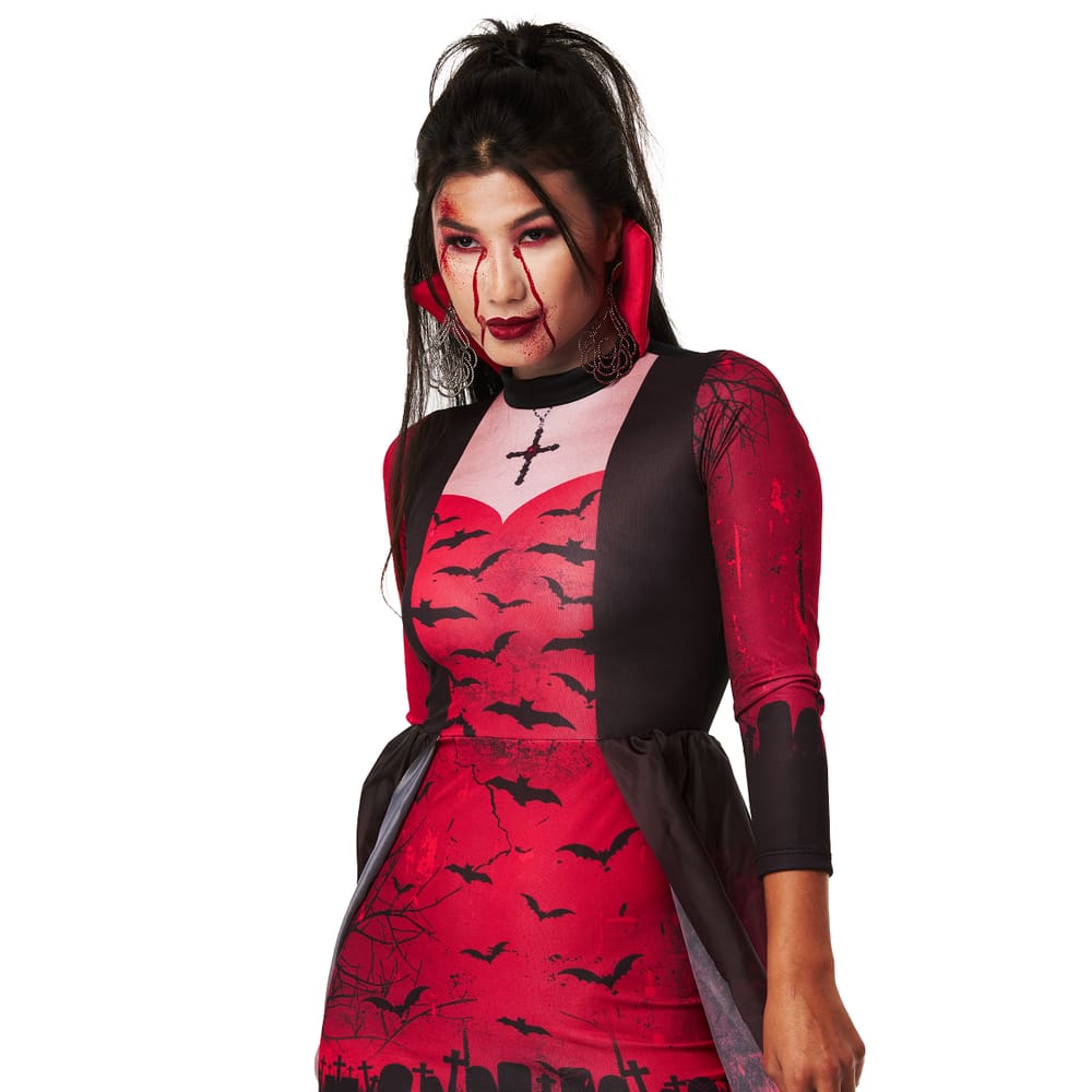 Fantasia Rainha Vampira Adulta Vestido Halloween Feminino