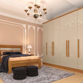 Guarda Roupa Casal 6 Portas 4 Gavetas Veneza Tcil Móveis Cinamomo/Off White