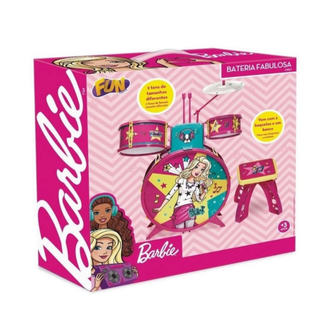 Bateria Infantil da Barbie F00047 Fun Divirta-Se