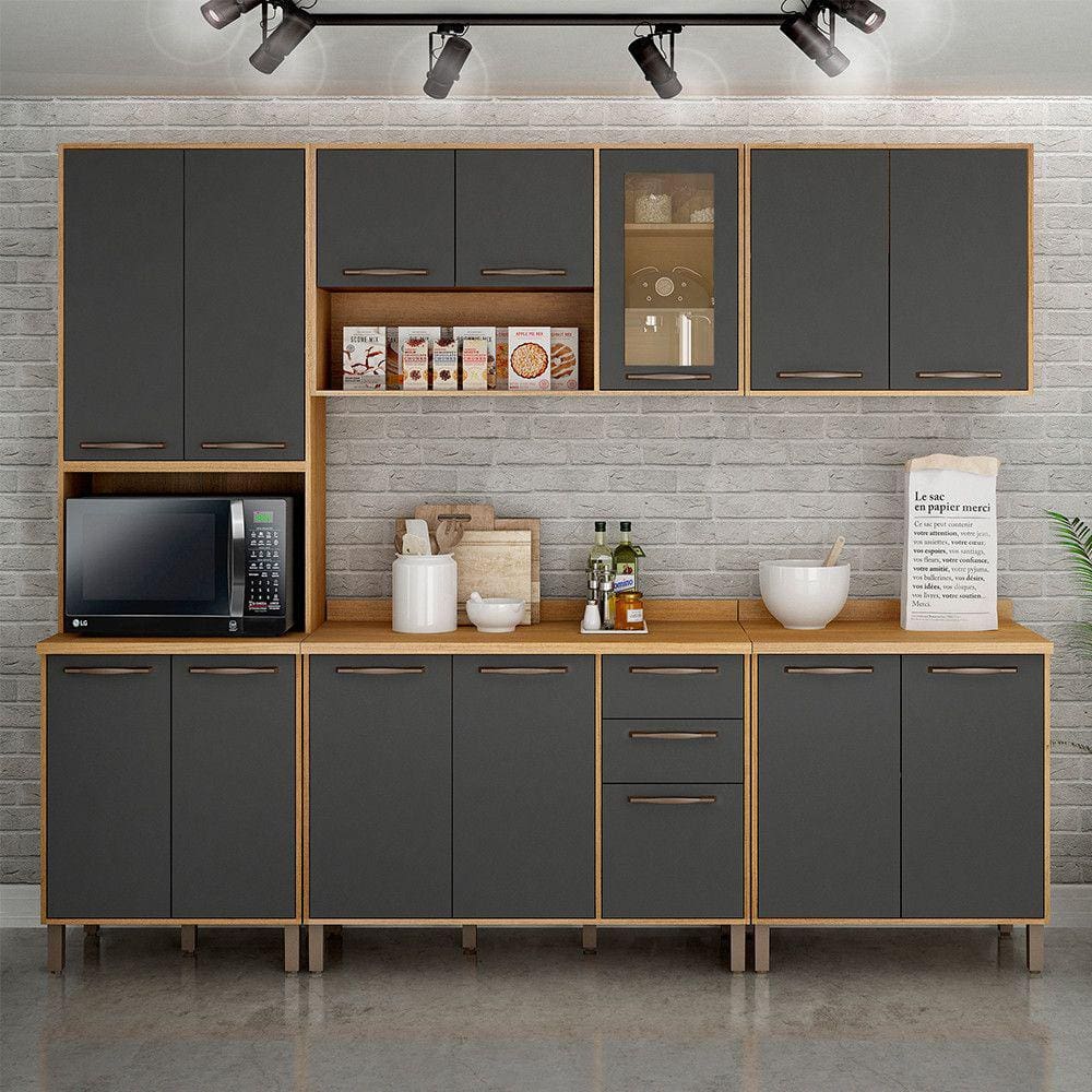 Cozinha Completa 5 Peças Detalhe Vidro Áustria Valdemóveis