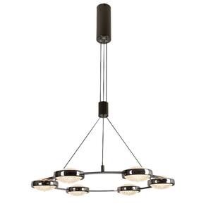 Pendente Beep 66x6cm 6x8W 3000K 2300 Lúmens LED KW010CN Bella Iluminação Preto
