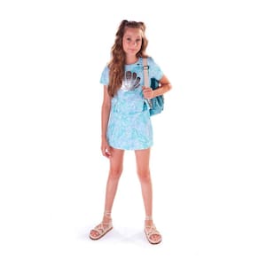 Conjunto Infantil Manga Curta Estampado Menina Anjo Ref:4450024 10/14