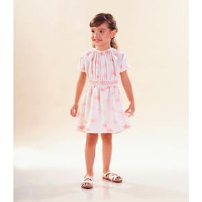 Vestido Infantil Manga Curta Estampado Kiki Xodó Ref:2100083 1/4