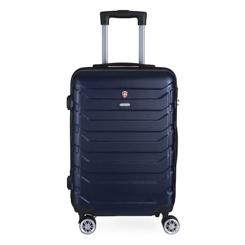 imagem-Mala de Bordo Abs para Viagem Swiss Go Viena Cadeado Integrado Rodas Giro 360º Azul