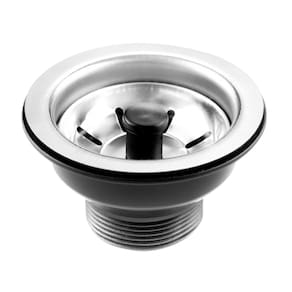 Válvula de Escoamento Para Pia Em Inox 4.1/2 Pino Preto