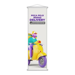 Banner Peça Pelo Nosso Delivery Tele Entregas 100X30Cm