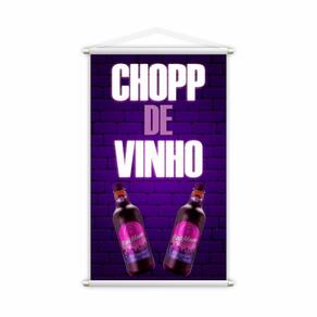 Banner Chopp de Vinho Garrafas Bebidas Lona Grande