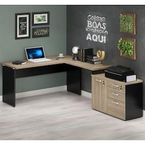 Mesa p/ Escritório Web30 1,50 x 2,32 com Armário Calvi/Preto