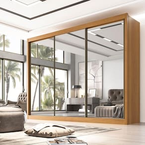 Guarda Roupa Casal 3 Portas 6 Gavetas 100% MDF Qatar D Doro Moveis Cinamomo