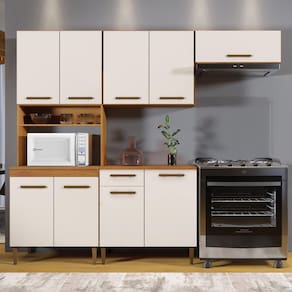 Cozinha Completa 9 Portas 1 Gaveta Atenas Nature/Off White