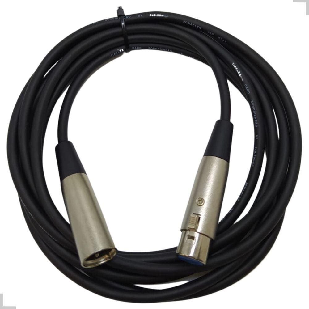 Cabo Microfone XLR/XLR Balanceado Preto MWB 5Mts