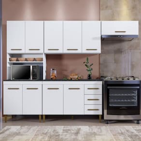 Cozinha Completa 10 Portas 3 Gavetas Atenas Branco